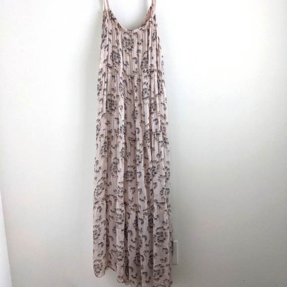 ELANA Balai Silk Blend Tiered Maxi Dress M - Picture 1 of 12
